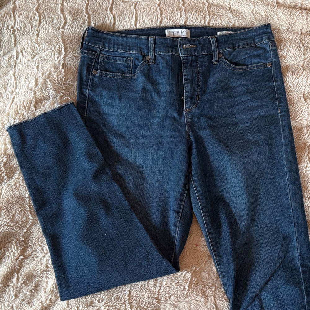 sofia by sofia vergara Dark Blue Skinny Ankle Jeans